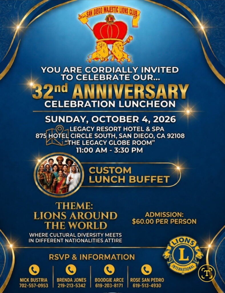 San Diego Majestic Lions Club - 32nd Anniversary